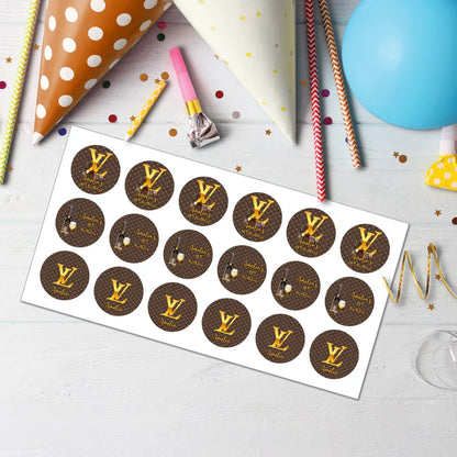 Louis Vuitton Inspired Cupcake Toppers Personalized Party Decoration