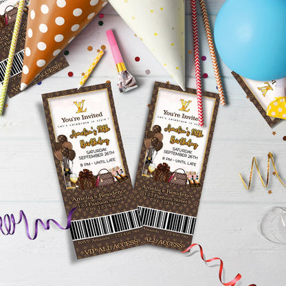 Louis Vuitton Inspired Birthday Decorations, LV Inspired Party Supplies, Louis Vuitton Inspired Themed, LV Style Inspired Digital Template, Editable Louis Vuitton Inspired Image SVG PNG