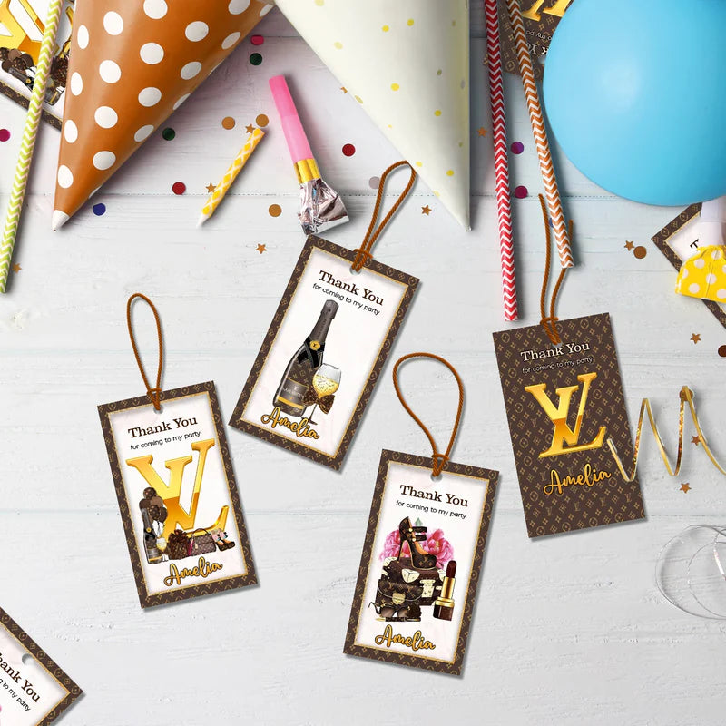 Louis Vuitton Inspired Birthday Decorations, LV Inspired Party Supplies, Louis Vuitton Inspired Themed, LV Style Inspired Digital Template, Editable Louis Vuitton Inspired Image SVG PNG