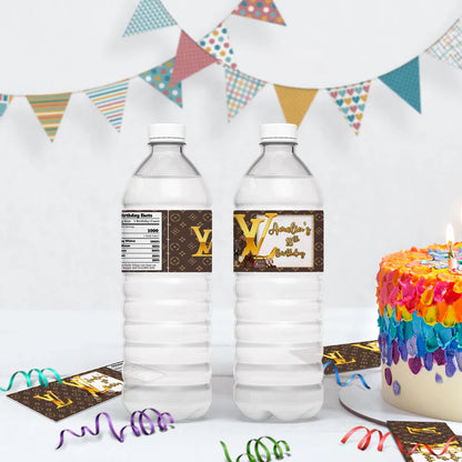 Louis Vuitton Inspired Birthday Decorations, LV Inspired Party Supplies, Louis Vuitton Inspired Themed, LV Style Inspired Digital Template, Editable Louis Vuitton Inspired Image SVG PNG