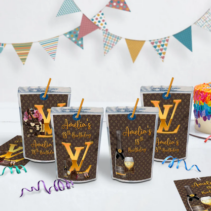 Louis Vuitton Inspired Birthday Decorations, LV Inspired Party Supplies, Louis Vuitton Inspired Themed, LV Style Inspired Digital Template, Editable Louis Vuitton Inspired Image SVG PNG