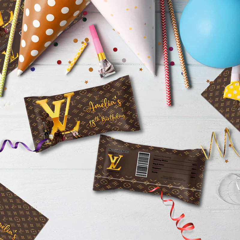 Louis Vuitton Inspired Birthday Decorations, LV Inspired Party Supplies, Louis Vuitton Inspired Themed, LV Style Inspired Digital Template, Editable Louis Vuitton Inspired Image SVG PNG