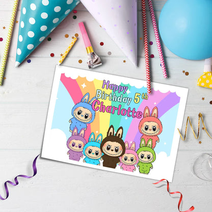 Labubu Edible Sheet Cake Topper