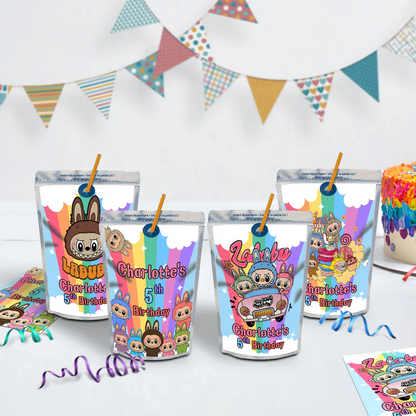 Labubu the monsters Birthday Decorations, Labubu Party Supplies, Labubu Themed, Labubu Digital Template, Editable Labubu Image SVG PNG