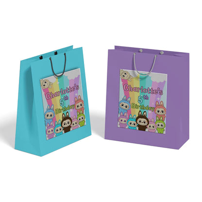 labubu goodie bag label, custom party gift sack sticker
