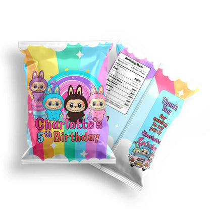 labubu chips bag label, custom snack pouch wrapper