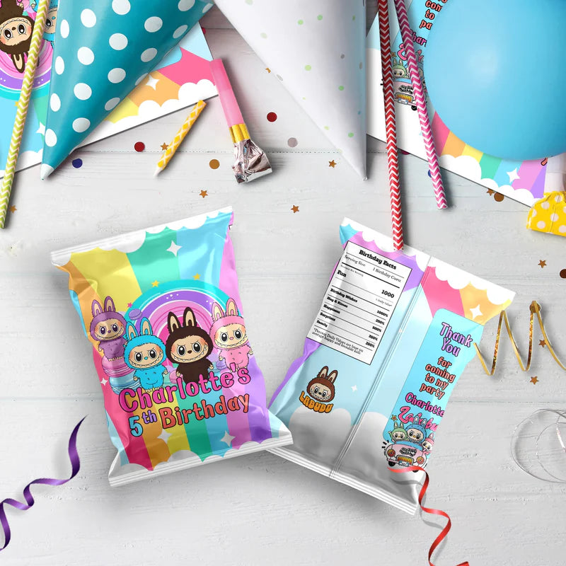 Labubu the monsters Birthday Decorations, Labubu Party Supplies, Labubu Themed, Labubu Digital Template, Editable Labubu Image SVG PNG