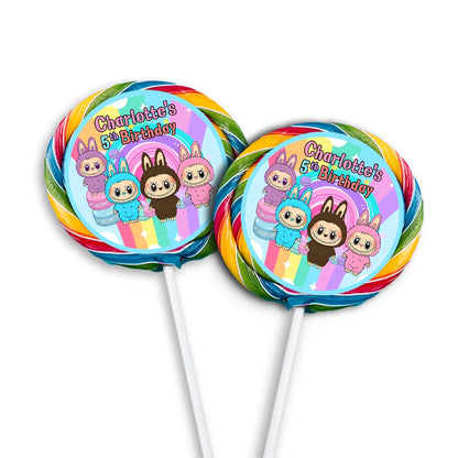 labubu lollipop label, custom sweet treat sticker