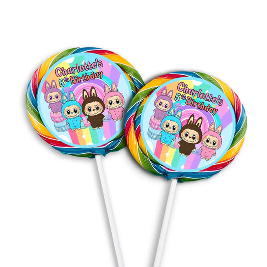 labubu lollipop label, custom sweet treat sticker