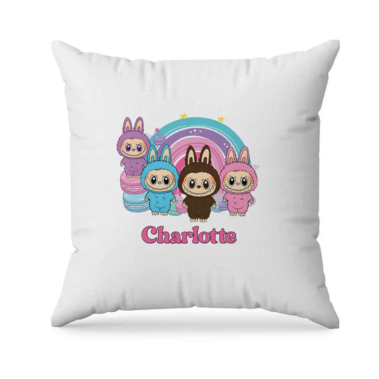 labubu sublimation pillowcase, soft character cushion cover