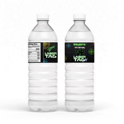 Water Bottle Label for a Laser Tag themed party