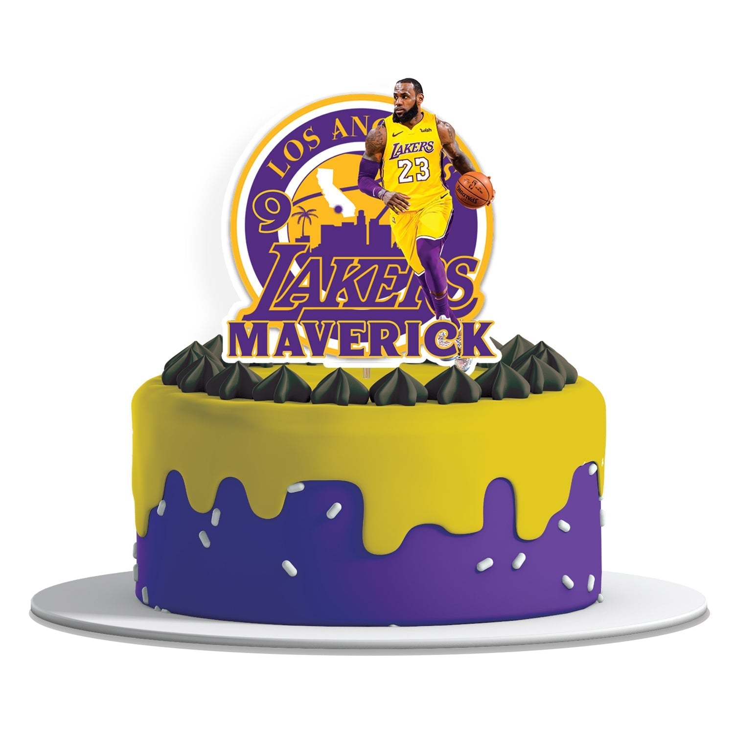 LeBron James themed personalized cake toppers