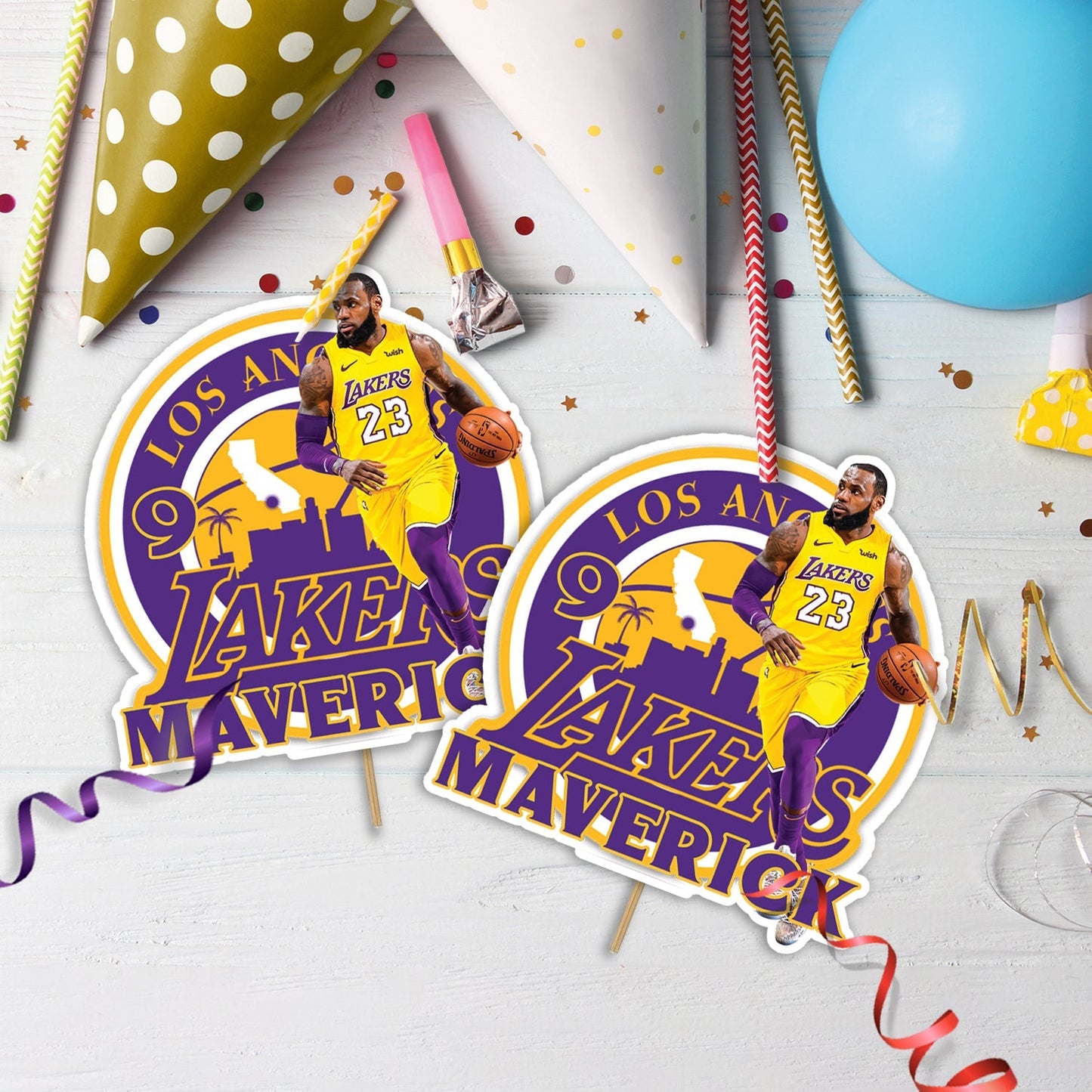 LeBron James Birthday Decorations, LA Lakers Party Supplies, Basketball NBA Star Themed, Lebron James Digital Template, Editable LeBron James Image SVG PNG