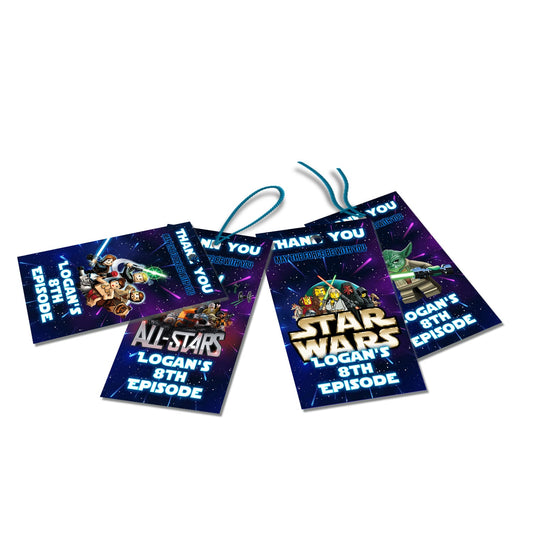 Thank you tags with Lego Star Wars theme for party favors