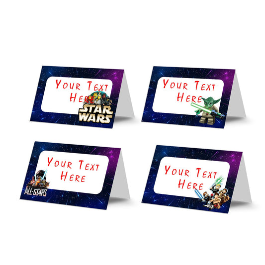 Lego Star Wars themed food cards for party tables