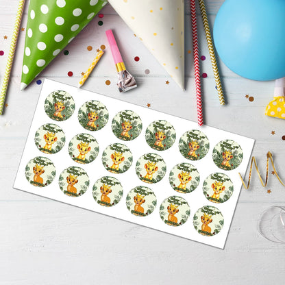 Lion King of the Jungle Personalized Cupcake Toppers for Birthday or Party Decorations