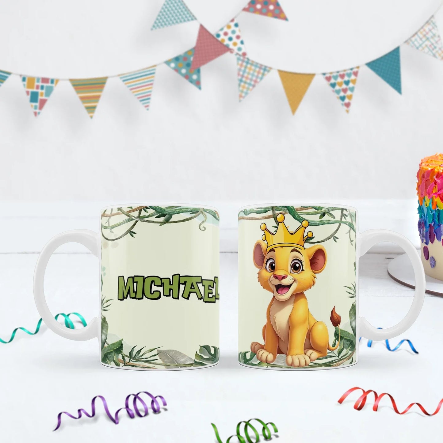 Cute Lion Birthday Decorations, Lion King Party Supplies, 1st Birthday Lion Themed, Boys Birthday Lion Digital Template, Editable Lion King of the Jungle Image SVG PNG