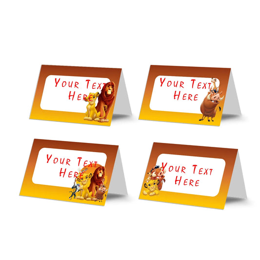 The Lion King Food Cards with themed designs for labeling snacks and desserts at your celebration.