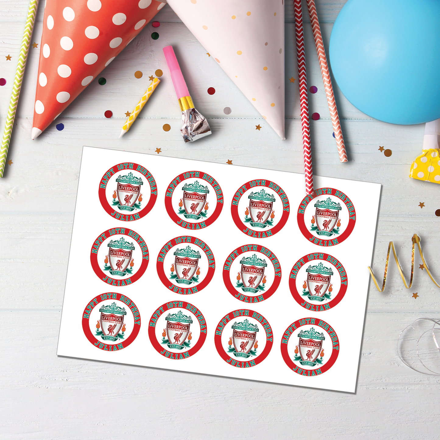 Liverpool FC Personalized Cupcakes Toppers - A Sweet Addition to Your Party