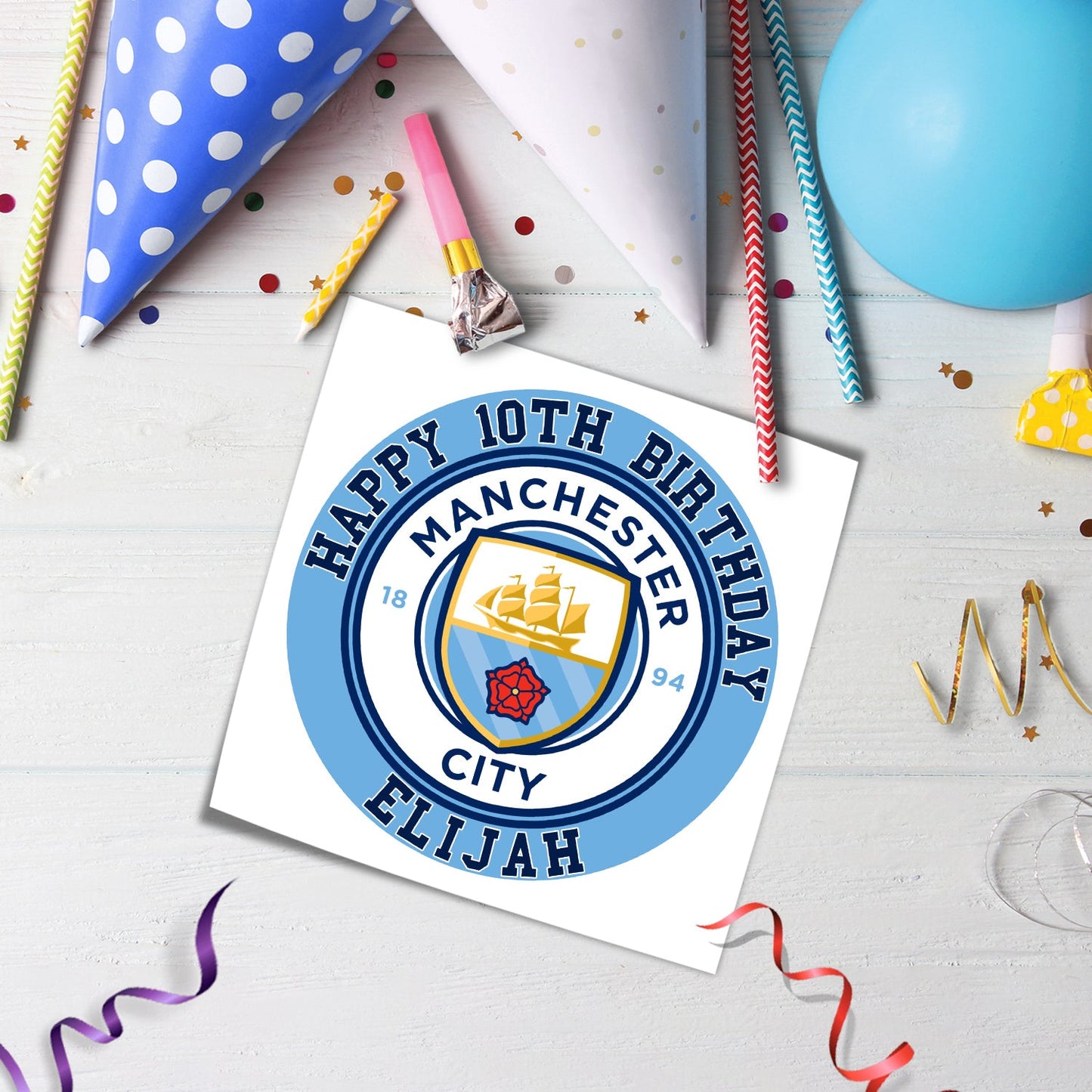 Round Manchester City FC Personalized Cake Images - Add a Personal Touch to Your Party