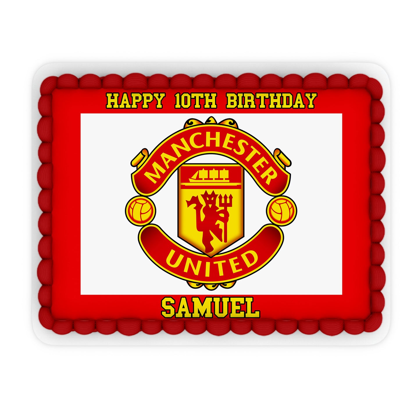 Rectangle Manchester United FC Personalized Cake Images - Make Your Event Memorable