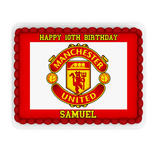 Rectangle Manchester United FC Personalized Cake Images - Make Your Event Memorable