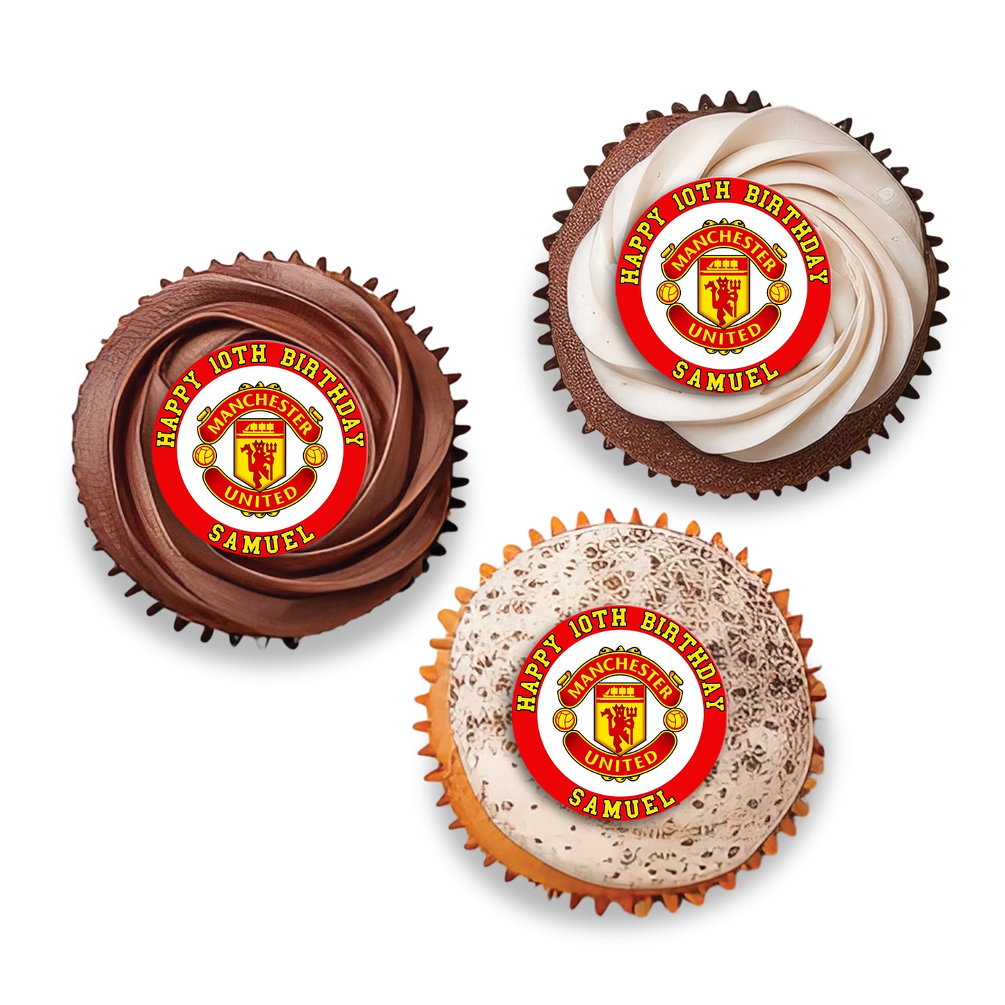 Manchester United FC Personalized Cupcakes Toppers - A Sweet Addition to Your Party