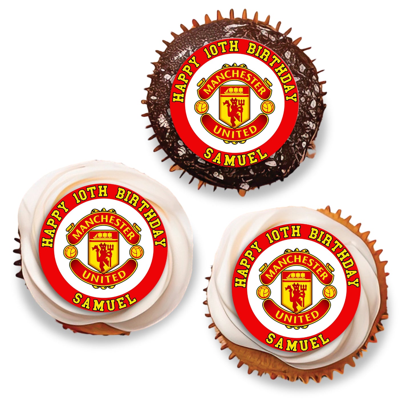 Manchester United FC Personalized Cupcakes Toppers - A Sweet Addition to Your Party