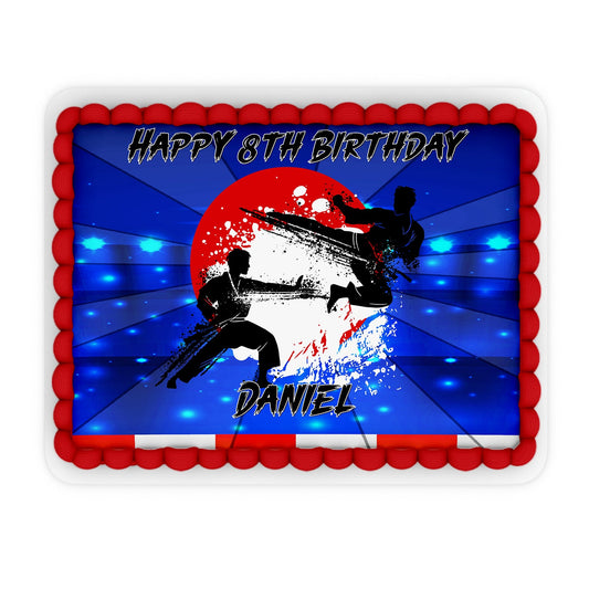 Rectangle Personalized Martial Arts Cake Images