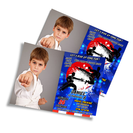Personalized Martial Arts Photo Card Invitations