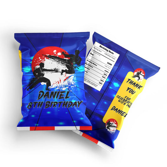 Martial Arts Chips Bag Label