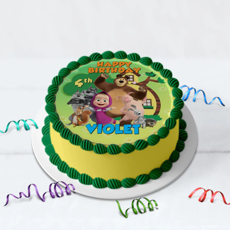 Masha and the Bear Birthday Decorations, Masha Party Supplies, Masha Themed, Masha Digital Template, Editable Masha and the Bear Image SVG PNG