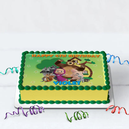 Masha and the Bear Birthday Decorations, Masha Party Supplies, Masha Themed, Masha Digital Template, Editable Masha and the Bear Image SVG PNG