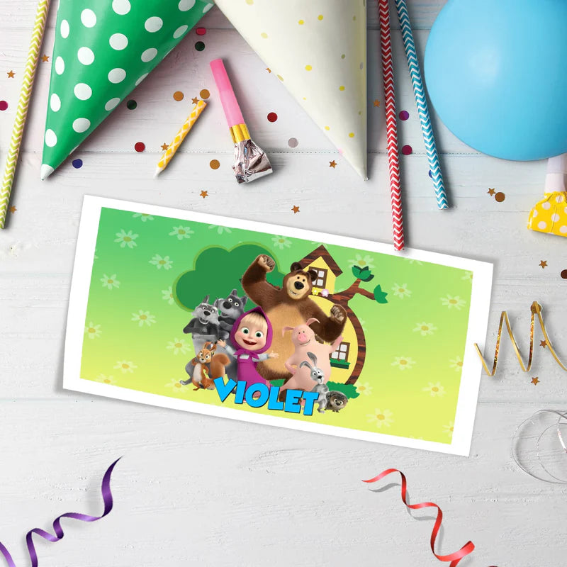 Masha and the Bear Birthday Decorations, Masha Party Supplies, Masha Themed, Masha Digital Template, Editable Masha and the Bear Image SVG PNG