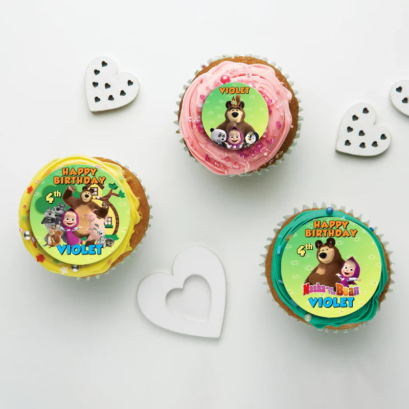 Masha and the Bear Birthday Decorations, Masha Party Supplies, Masha Themed, Masha Digital Template, Editable Masha and the Bear Image SVG PNG