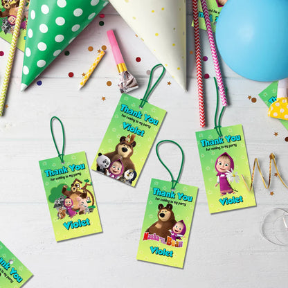 Masha and the Bear Birthday Decorations, Masha Party Supplies, Masha Themed, Masha Digital Template, Editable Masha and the Bear Image SVG PNG