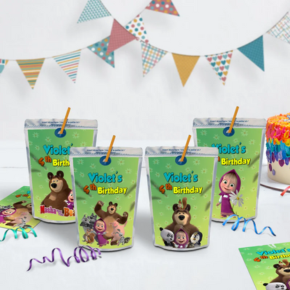 Masha and the Bear Birthday Decorations, Masha Party Supplies, Masha Themed, Masha Digital Template, Editable Masha and the Bear Image SVG PNG