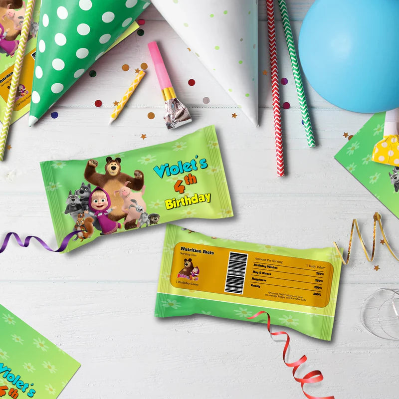 Masha and the Bear Birthday Decorations, Masha Party Supplies, Masha Themed, Masha Digital Template, Editable Masha and the Bear Image SVG PNG