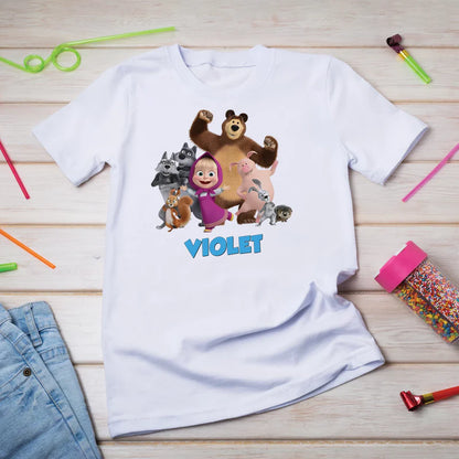 Masha and the Bear Birthday Decorations, Masha Party Supplies, Masha Themed, Masha Digital Template, Editable Masha and the Bear Image SVG PNG