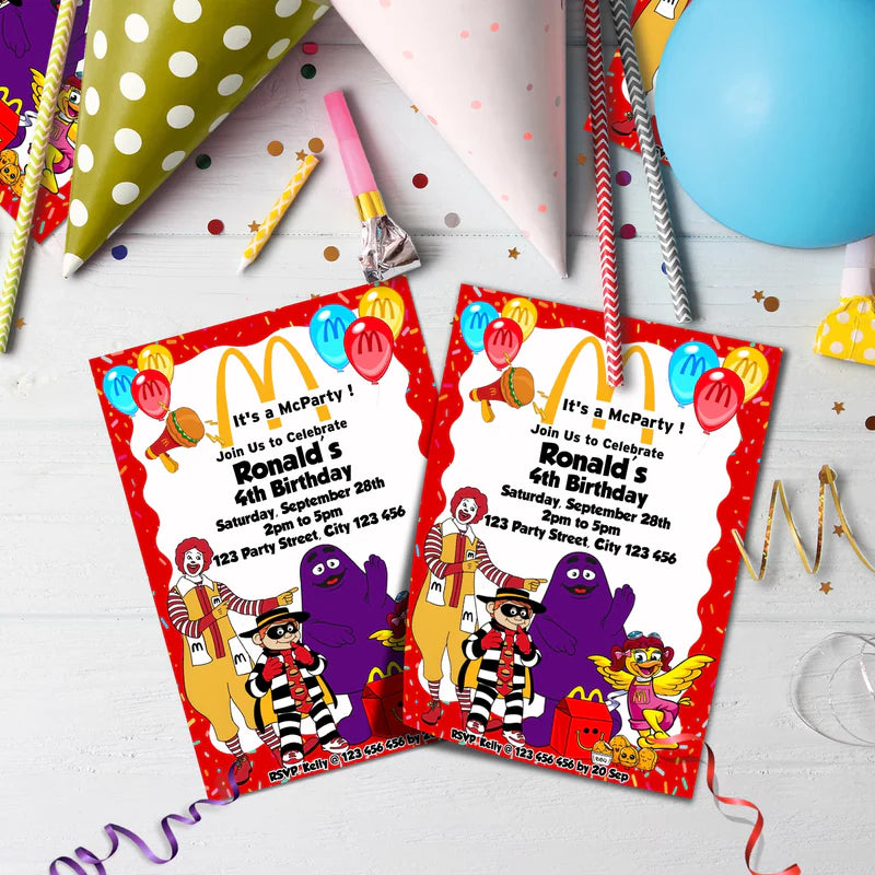 McDonalds Birthday Decorations, Big Mac Party Supplies, McDonalds Themed, McDonalds Digital Template, Editable McDonalds Image SVG PNG