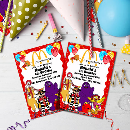 McDonalds Birthday Decorations, Big Mac Party Supplies, McDonalds Themed, McDonalds Digital Template, Editable McDonalds Image SVG PNG
