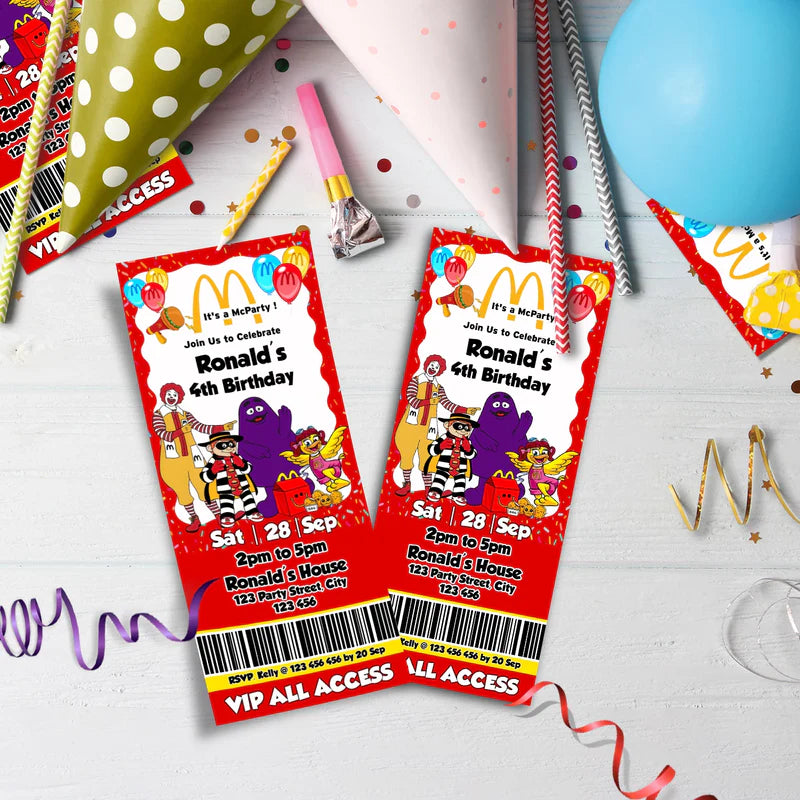 McDonalds Birthday Decorations, Big Mac Party Supplies, McDonalds Themed, McDonalds Digital Template, Editable McDonalds Image SVG PNG