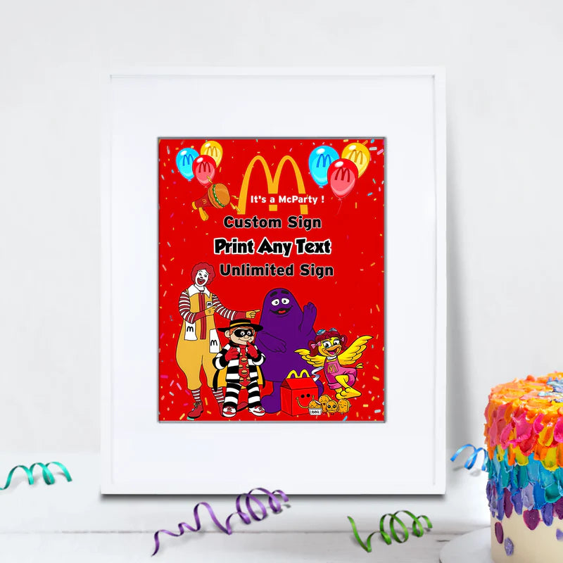 McDonalds Birthday Decorations, Big Mac Party Supplies, McDonalds Themed, McDonalds Digital Template, Editable McDonalds Image SVG PNG
