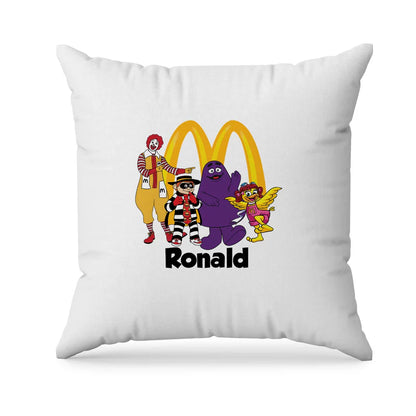 McDonalds pillowcase with bold fast food theme and custom name on soft white fabric