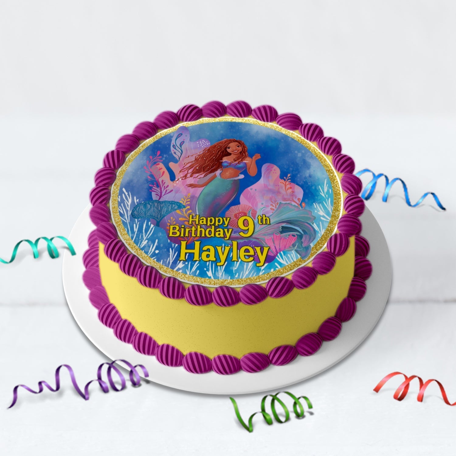 The Little Mermaid Birthday Decorations, Ariel Party Supplies, Disney Ariel Themed, Prince Eric & Ariel Digital Template, Editable Mermaid Image SVG PNG