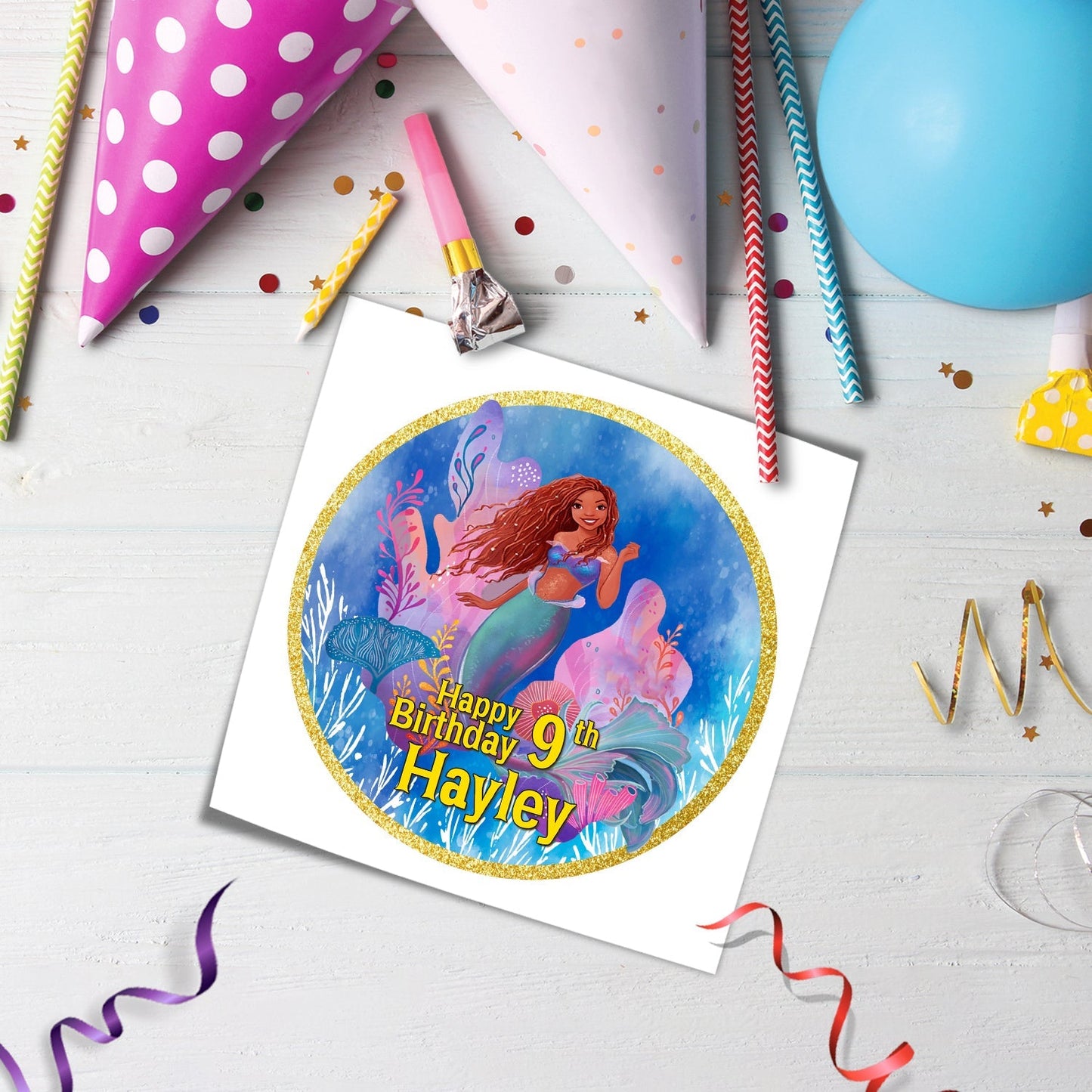 Make Your Cake Stand Out with Our Round Mermaid Personalized Cake Images