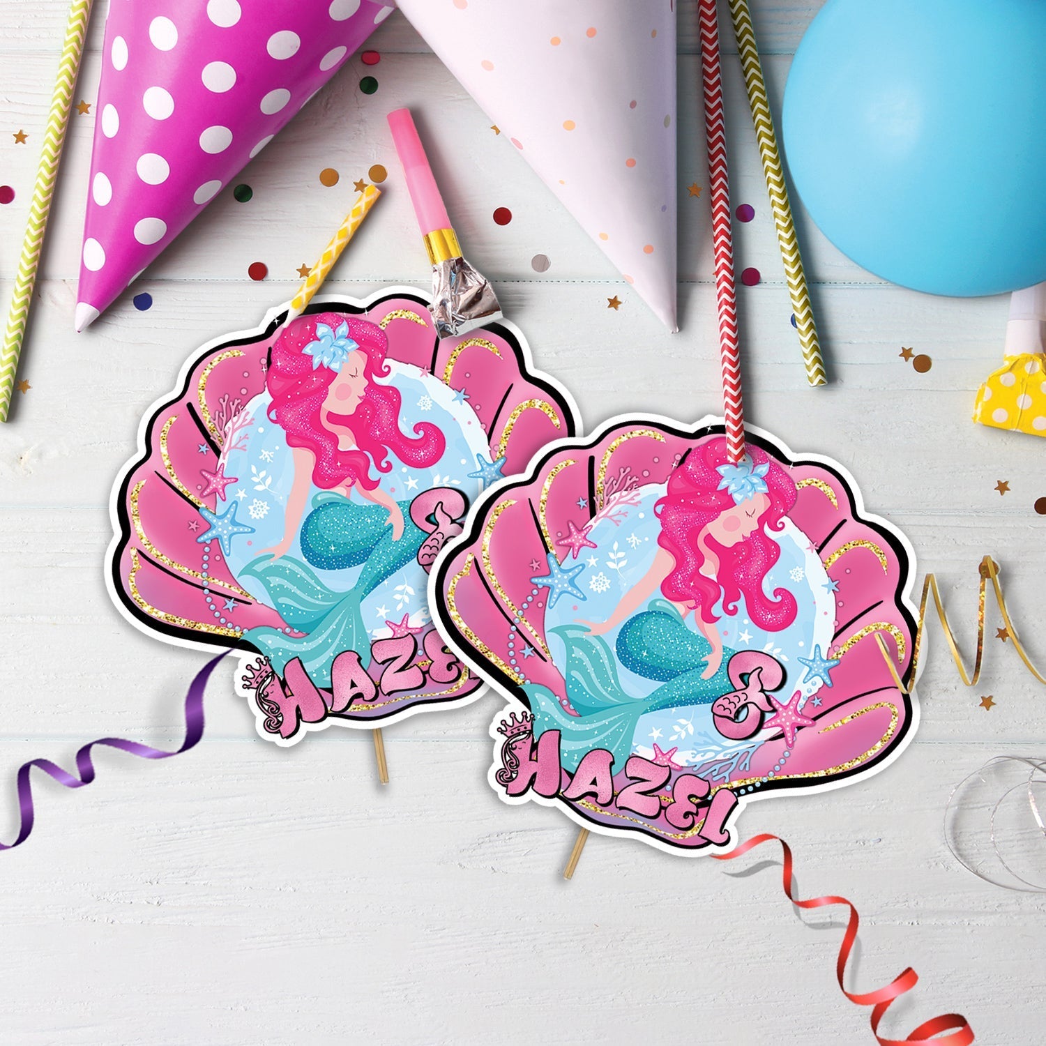 The Little Mermaid Birthday Decorations, Ariel Party Supplies, Disney Ariel Themed, Prince Eric & Ariel Digital Template, Editable Mermaid Image SVG PNG