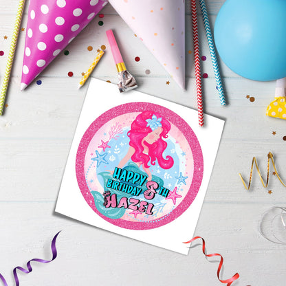 Make Your Cake Stand Out with Our Round Mermaid Personalized Cake Images