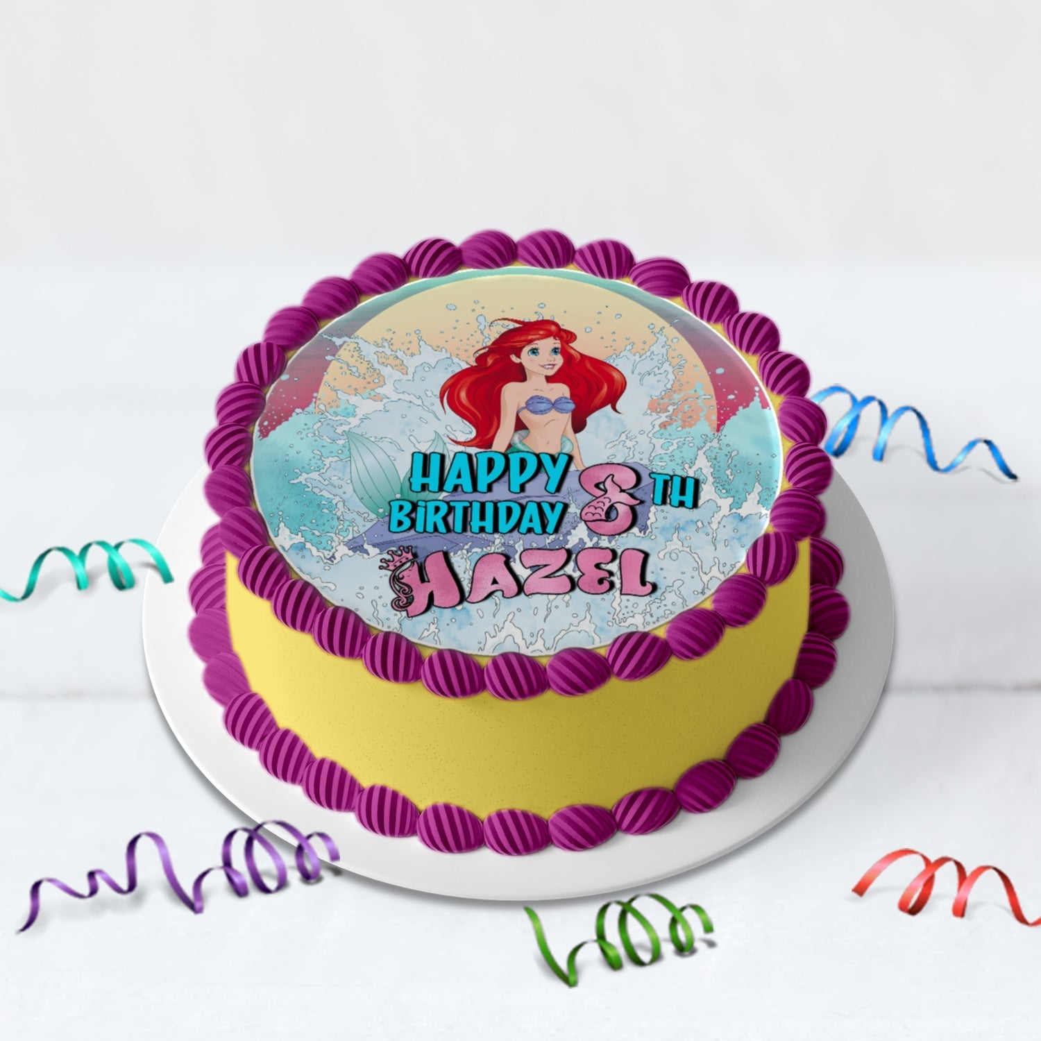 The Little Mermaid Birthday Decorations, Ariel Party Supplies, Disney Ariel Themed, Prince Eric & Ariel Digital Template, Editable Mermaid Image SVG PNG