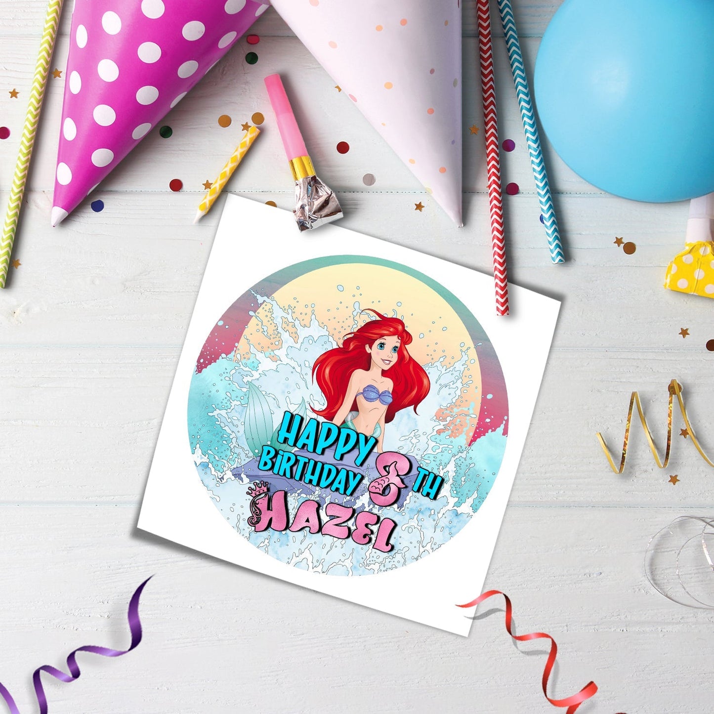 Make Your Cake Stand Out with Our Round Mermaid Personalized Cake Images